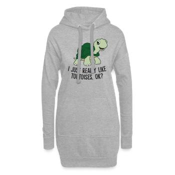 J’aime les tortues Tout simplement Ok - Sweat-shirt à capuche long Femme - gris chiné - Devant
