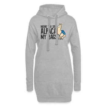 Wandern Sie sagen Alpaka Meine Taschen Alpaka - Hoodie-Kleid - Grau meliert - Vorne