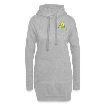 Drôle de perruche oiseau Dans sa poche - Sweat-shirt à capuche long Femme - gris chiné - Devant