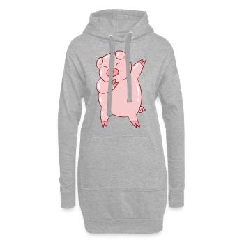 Dabbing Pig Dabbendes Porc ferme enfants - Sweat-shirt à capuche long Femme - gris chiné - Devant