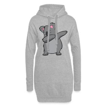 Drôle de dabbing koala - Sweat-shirt à capuche long Femme - gris chiné - Devant