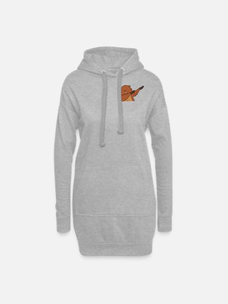 Lustiger Dabbing Biber in Tasche Biber - Hoodie-Kleid - Grau meliert