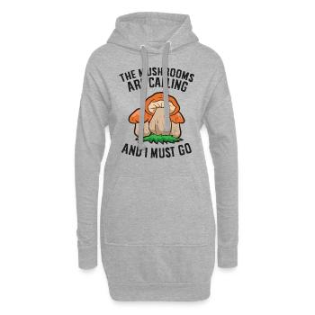 Die Pilze rufen Pilze Sammeln Pilze - Hoodie-Kleid - Grau meliert - Vorne