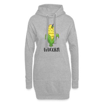 Épi de maïs drôle Licorne producteurs de maïs - Sweat-shirt à capuche long Femme - gris chiné - Devant