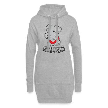 Ich Liebe Schnauzer Hunde - Hoodie-Kleid - Grau meliert - Vorne