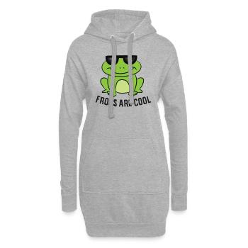 Les grenouilles sont cool Grenouille mignonne - Sweat-shirt à capuche long Femme - gris chiné - Devant
