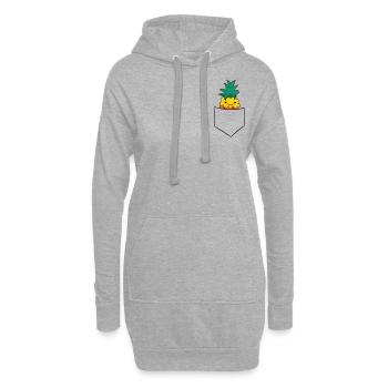 Ananas In Tasche Süße Taschen Ananas - Hoodie-Kleid - Grau meliert - Vorne
