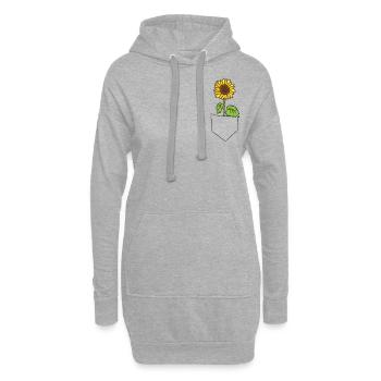 Cool tournesol dans sa poche - Sweat-shirt à capuche long Femme - gris chiné - Devant