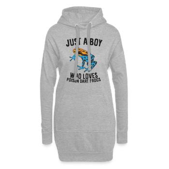 Juste un garçon qui aime les grenouilles flèches empoisonnées - Sweat-shirt à capuche long Femme - gris chiné - Devant