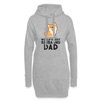 Bester Shiba Inu Papa der Welt - Hoodie-Kleid - Grau meliert - Vorne