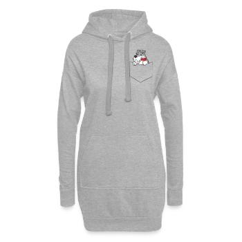 Schnauzer Hund in der Tasche - Hoodie-Kleid - Grau meliert - Vorne