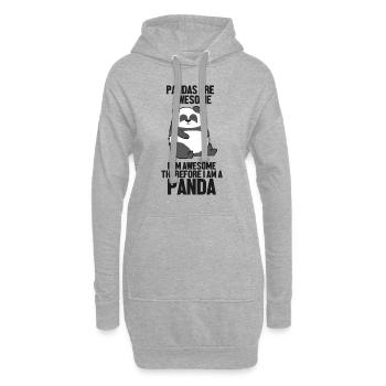 Je suis un panda - Sweat-shirt à capuche long Femme - gris chiné - Devant