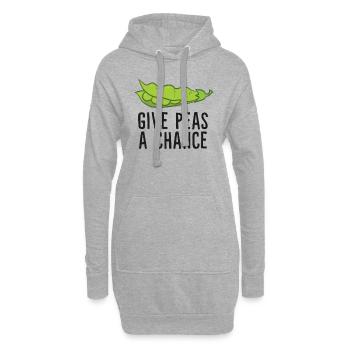 Give Peas A Chance Vegan Vegetarian Peas - Hoodie-Kleid - Grau meliert - Vorne