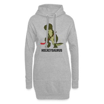 Hockey sur glace Dinosaure Hockey Garçon Enfants Hockey - Sweat-shirt à capuche long Femme - gris chiné - Devant