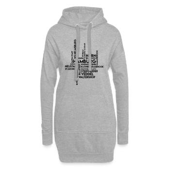 Hamburger Bezirke - Deutschland Souvenir Hamburg - Hoodie-Kleid - Grau meliert - Vorne