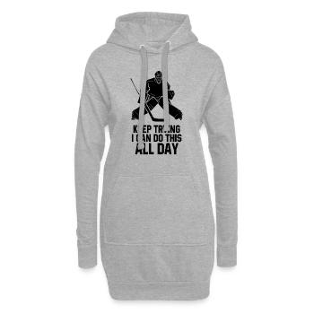 Keep Trying I Can Do This All Day Jesus Saves - Hoodie Dress - heather grey - Front