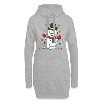 Bonhomme de neige de Noël - Sweat-shirt à capuche long Femme - gris chiné - Devant