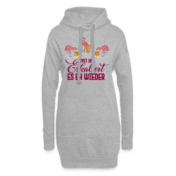 Spruch mit uns es eskaliert es eh wieder Flamingo - Hoodie-Kleid - Grau meliert - Vorne