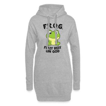 Cute Frog Fully Rely On God Christian Frog - Hoodie-Kleid - Grau meliert - Vorne