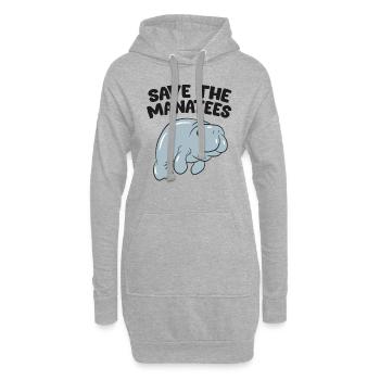 Save The Manatees - Hoodie-Kleid - Grau meliert - Vorne