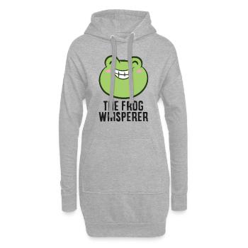 Chuchoteur de grenouille - Sweat-shirt à capuche long Femme - gris chiné - Devant