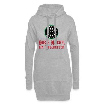 Darts Dartpfeile Dartspieler Wortspiel Volltreffer - Hoodie-Kleid - Grau meliert - Vorne