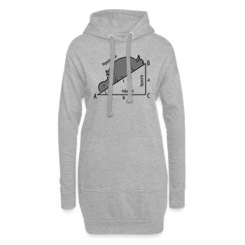 Mathe Pythagoras Hypothenuse Nilpferd Hippo - Hoodie-Kleid - Grau meliert - Vorne