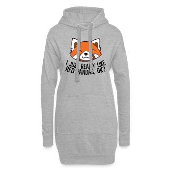 Ich Liebe Rote Pandas Einfach Wirklich, Ok? - Hoodie-Kleid - Grau meliert - Vorne
