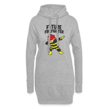 Pompiers Enfants Pompiers Enfants Dabbender - Sweat-shirt à capuche long Femme - gris chiné - Devant