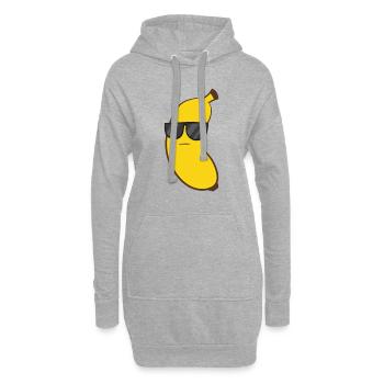 Banane d’été avec lunettes de soleil enfants fruits - Sweat-shirt à capuche long Femme - gris chiné - Devant
