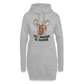 The Moose Is Loose Cute Moose Lovers Moose Hunting - Sweat-shirt à capuche long Femme - gris chiné - Devant