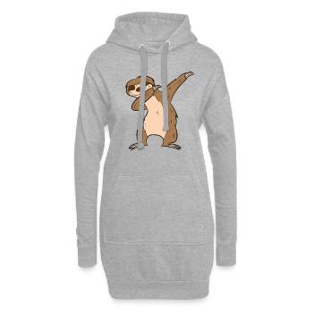 Dabbing Faultier Süßes Dabbendes Faultier - Hoodie-Kleid - Grau meliert - Vorne