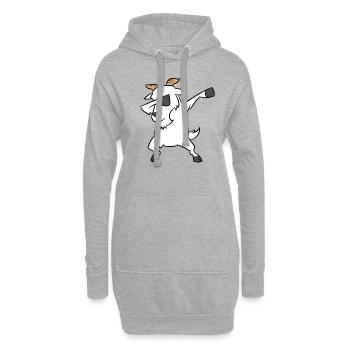 Dabbing Chèvre Drôle De bave - Sweat-shirt à capuche long Femme - gris chiné - Devant