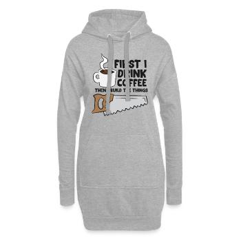 Carpenter Coffee And Woodworking Drinking Coffee - Hoodie-Kleid - Grau meliert - Vorne