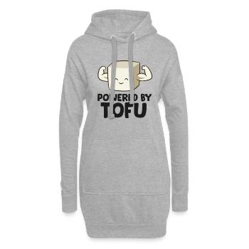 Powered By Tofu Vegan Vegetarian Love Tofu - Hoodie-Kleid - Grau meliert - Vorne