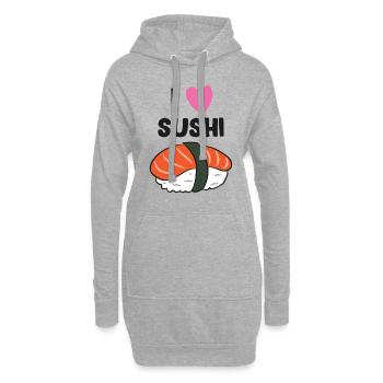 I Love Sushi Kawaii Sushi Japanese Sushi - Hoodie-Kleid - Grau meliert - Vorne