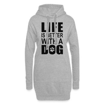 Hunde Motiv mit Hundespruch für Hundehalter - Hoodie-Kleid - Grau meliert - Vorne