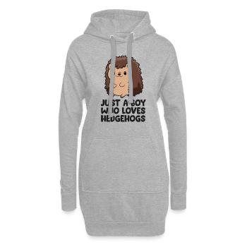 Just a Boy Who Loves Hedgehogs Kids Hedgehog Boy - Sweat-shirt à capuche long Femme - gris chiné - Devant