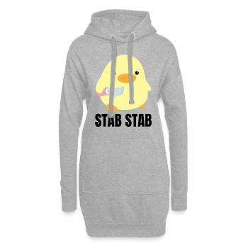 Rod duck with knife meme chick goose gift idea - Hoodie Dress - heather grey - Front