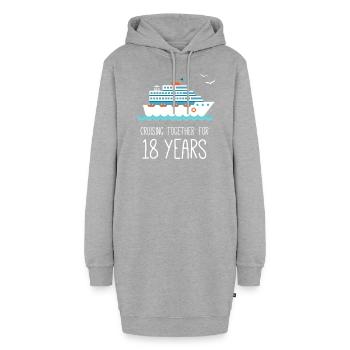 Cruising zusammen für 18 Jahre Hochzeitstag - Hoodie-Kleid - Grau meliert - Vorne