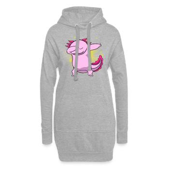 Dabbing Axolotl - Hoodie Dress - heather grey - Front