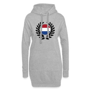 Pays-Bas Hollande drapeau néerlandais drapeau - Sweat-shirt à capuche long Femme - gris chiné - Devant