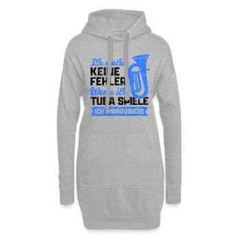 Tuba keine Fehler Tubist Tubaspieler Spruch - Hoodie-Kleid - Grau meliert - Vorne