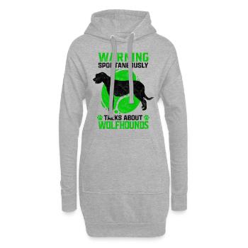 Redet über Irischer Wolfshund Windhund Spruch - Hoodie-Kleid - Grau meliert - Vorne
