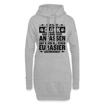 Eurasier streicheln lustiger Spitz Hund Spruch - Hoodie-Kleid - Grau meliert - Vorne