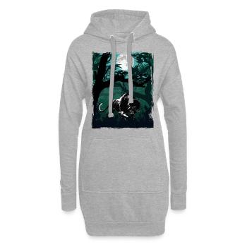 Panthère noire dans la jungle - Sweat-shirt à capuche long Femme - gris chiné - Devant