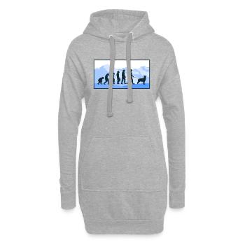 Harzer Fuchs Evolution Hütehund Geschenk - Hoodie-Kleid - Grau meliert - Vorne