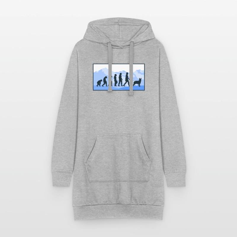 Cadeau de renard de l’évolution de l’évolution Sweat-shirt à capuche long Femme