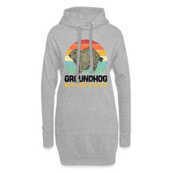 Murmeltier Flüsterer lustiger Nagetier Spruch - Hoodie-Kleid - Grau meliert - Vorne
