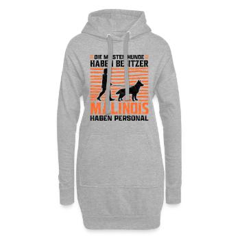 Malinois haben Personal lustiger Schäferhund - Hoodie-Kleid - Grau meliert - Vorne
